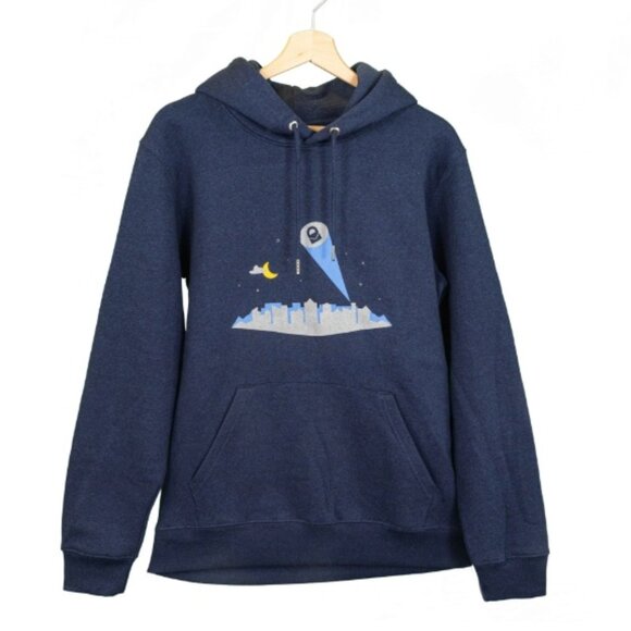 NEW - Proton Unisex Vigilante Reflective Hoodie, Heather Navy - Size US M - Picture 1 of 13